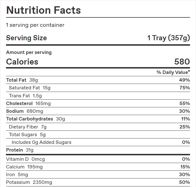 Beef & Veggie Meatballs – Calories & Nutrition Facts