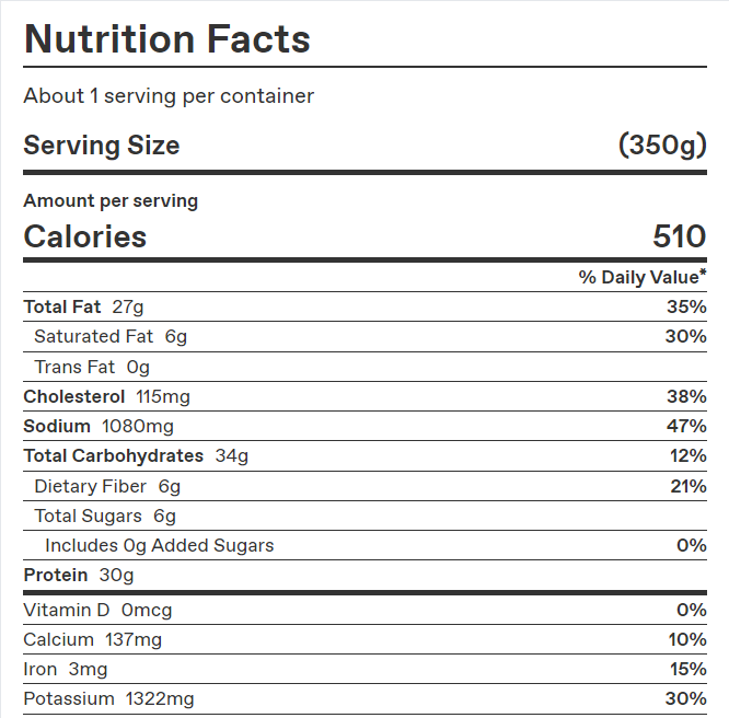Creamy Chicken Casserole – Calories & Nutrition Facts