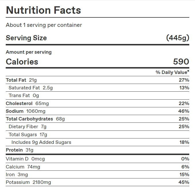 Tangy Sesame-Citrus Chicken – Calories & Nutrition Facts