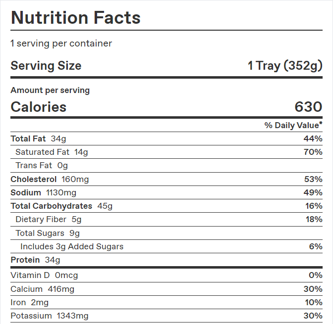 Due South BBQ Beef – Calories & Nutrition Facts