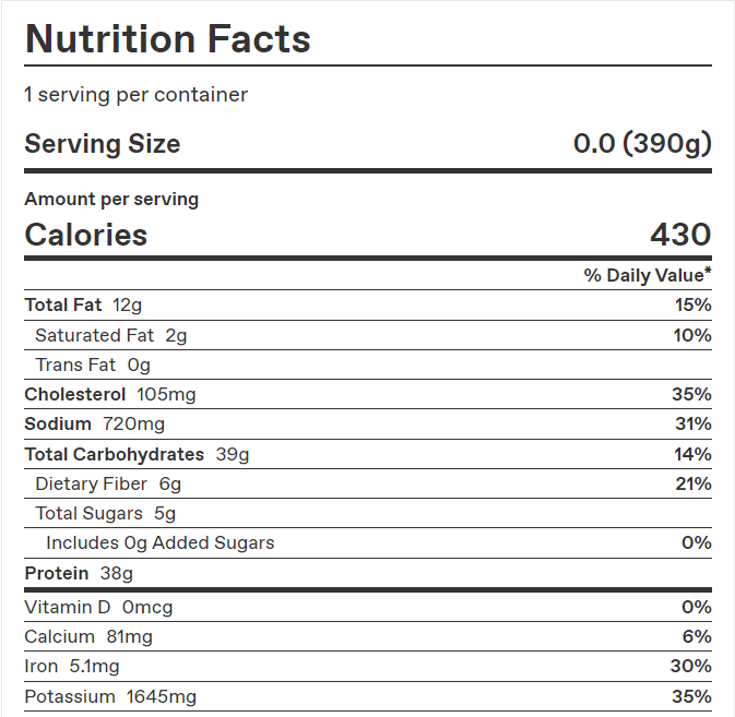 Three-Grain Chicken Pilaf – Calories & Nutrition Facts