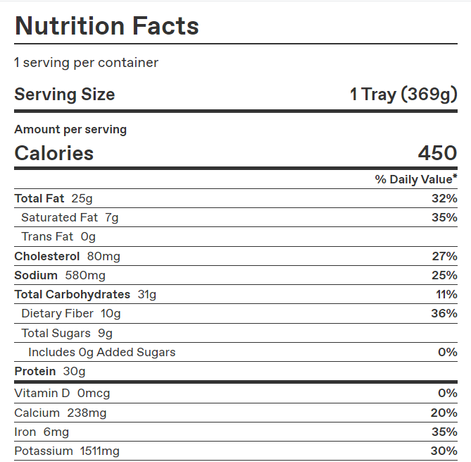 Three-Bean Ancho Turkey Chili Bowl – Calories & Nutrition Facts